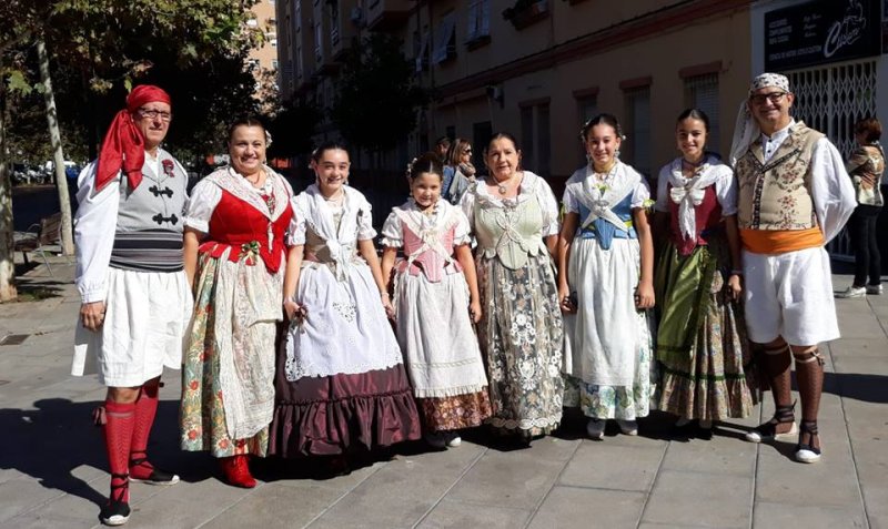 Grupo de Bailes Sancho Tello con la Falla Molinell-Alboraya